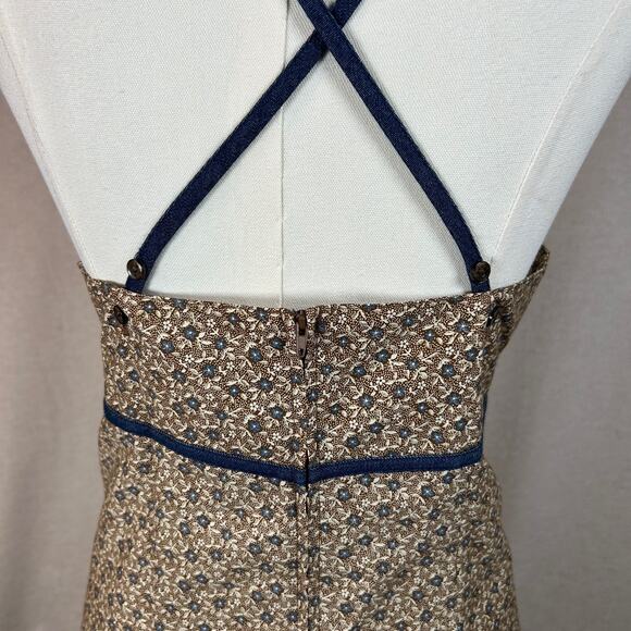 VTG Faded Glory Womens Babydoll Dress Size L Dainty Print Preppy Country Boho - Picture 4 of 10